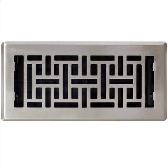 Brushed Nickel Decorator Floor Register Covers 3 Pack Y - Picture 2 of 6